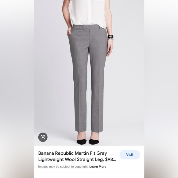 Banana Republic Martin Fit Wool Dress Pants Size 8 Gray - Picture 12 of 12